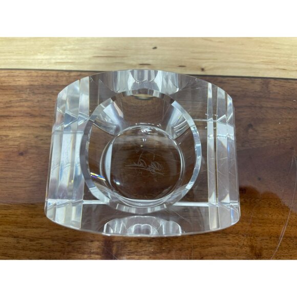 OLEG CASSINI Crystal Votive Signed Candle Holder - Picture 3 of 3